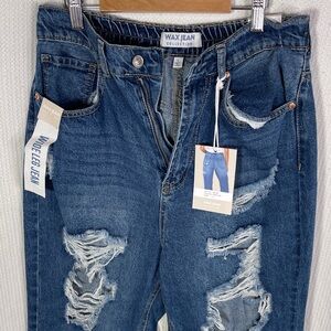 Wax Jean Ripped Denim Pants